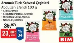 ABDULLAH EFENDİ AROMALI TÜRK KAHVESİ ÇEŞİTLERİ 100 G